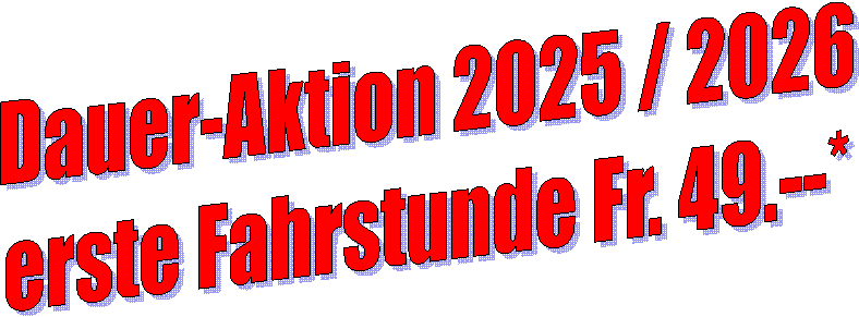 Daueraktion 2008
Fahrstunden ab Fr. 49.--*